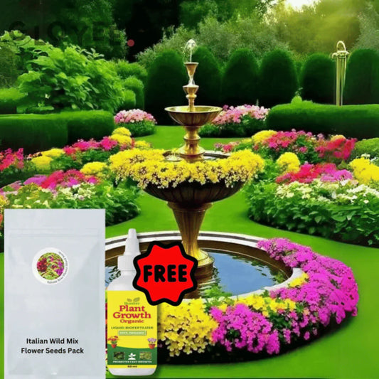 Italian Premium Flower Seeds (Pack of 150) + FREE Plant Growth Supplement